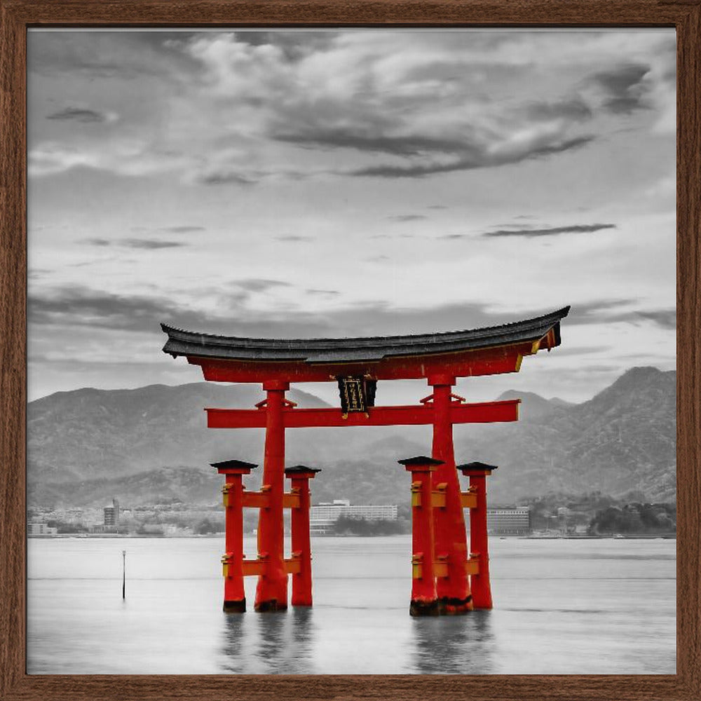 Torii of Itsukushima Shrine on Miyajima - colorkey Poster