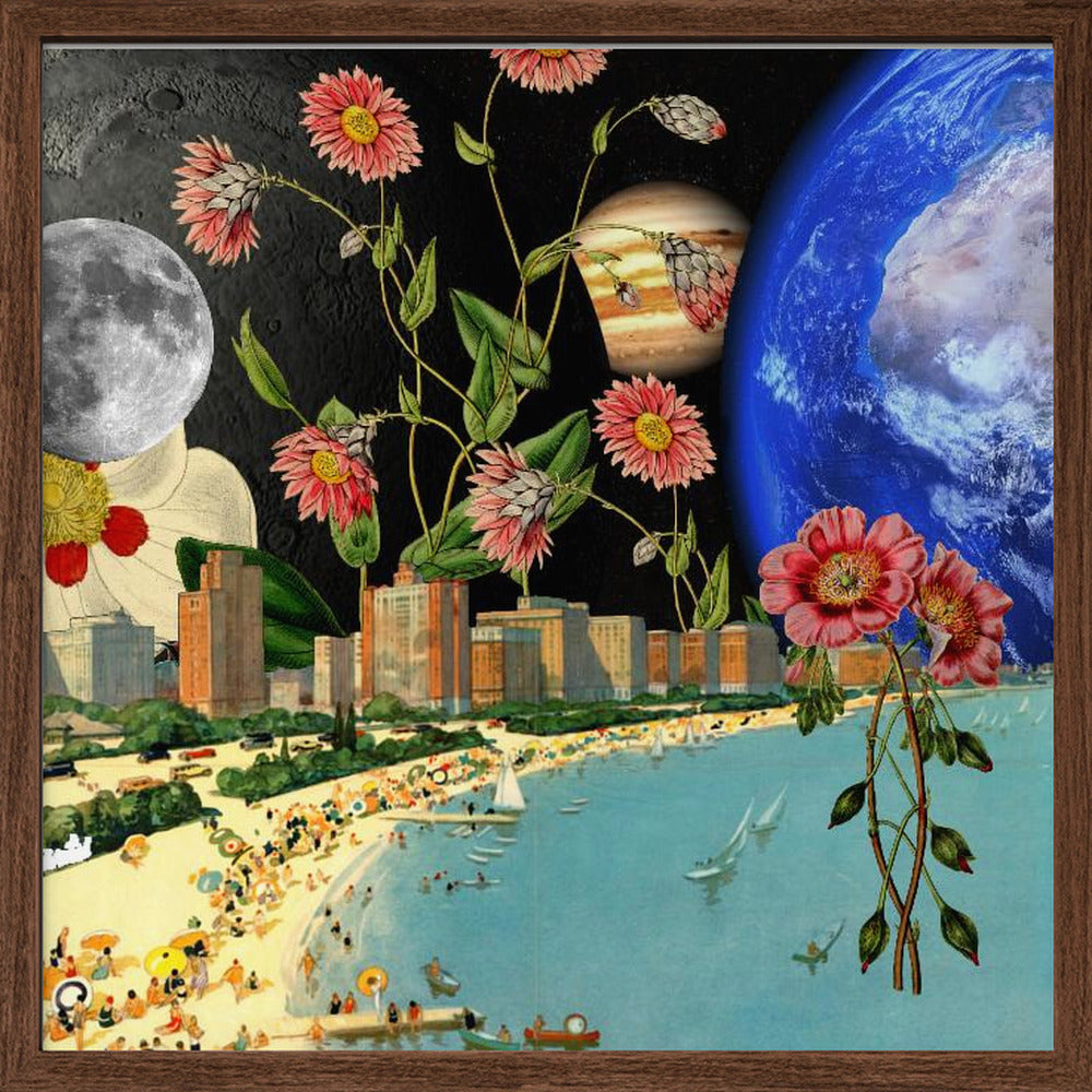 Beach With a View Collage Poster