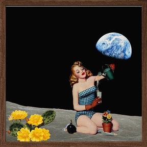 Let´s Plant the Moon - Surreal Collage Poster