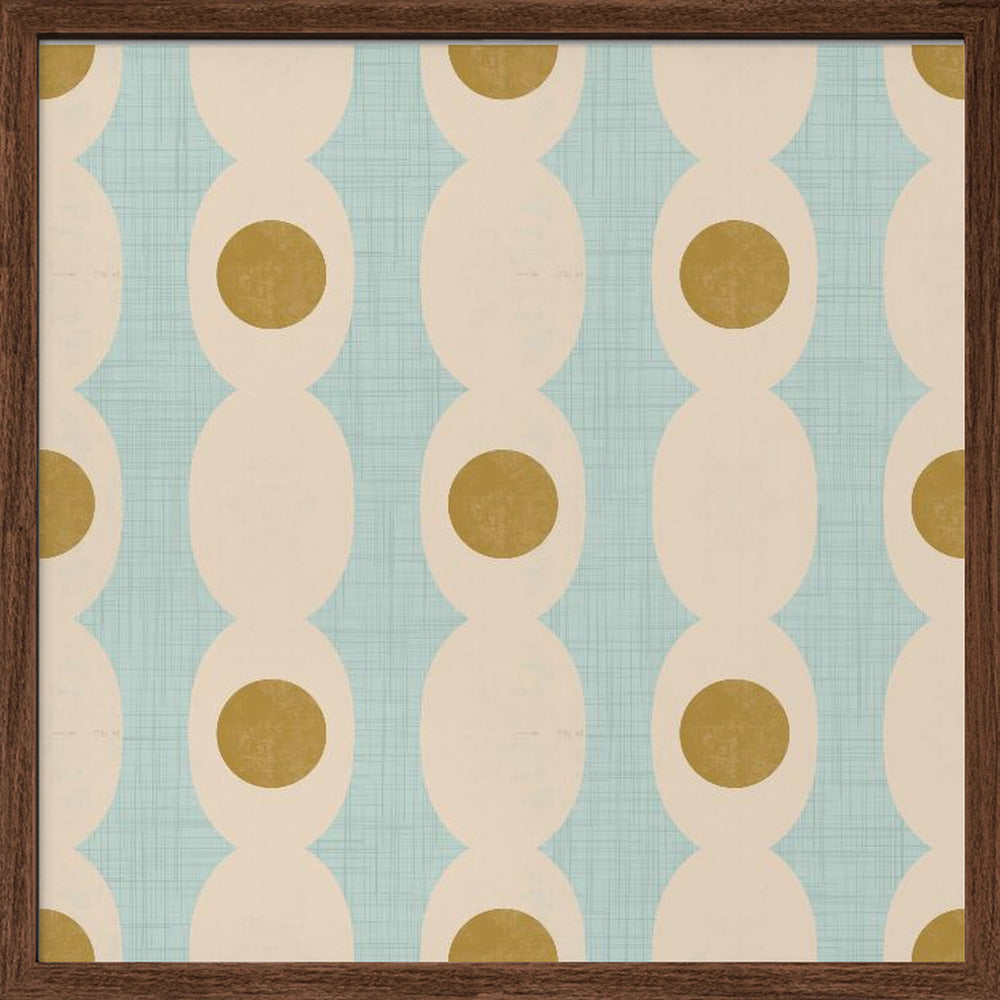 Retro Mod Geo Chain - Baby Blue - Mid Century Modern Poster