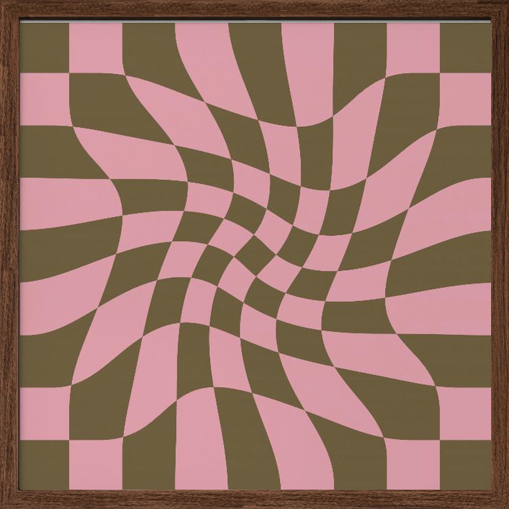 Twirly - Checkerboard - Pink and Brown Poster