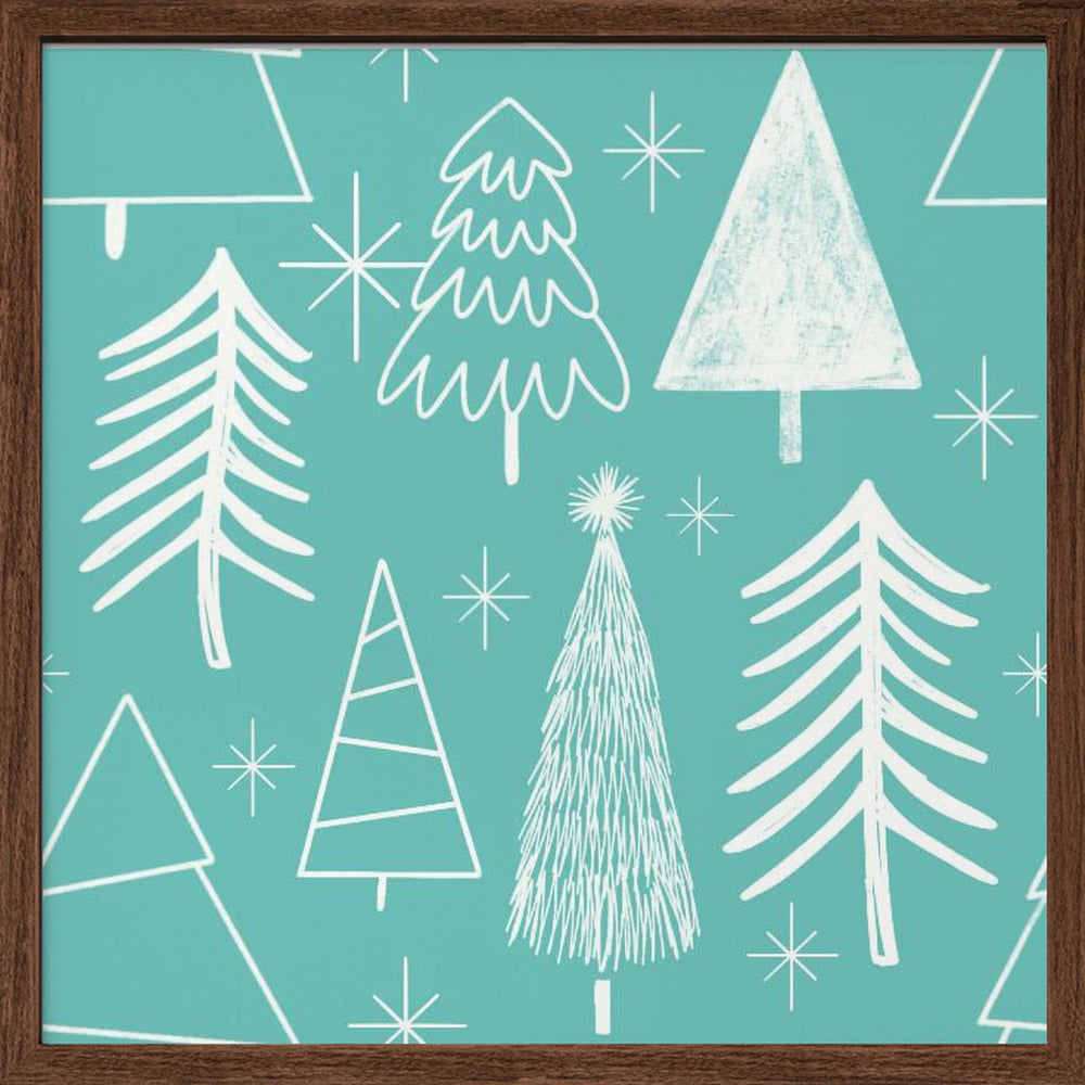 Christmas Tree Evergreen - Tree - Pine Tree Baby Blue Poster