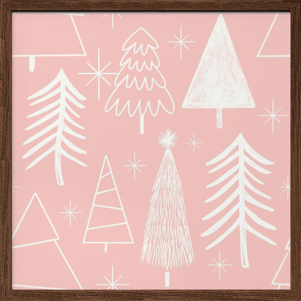 Christmas Tree Evergreen - Tree - Pine Tree Pink Poster