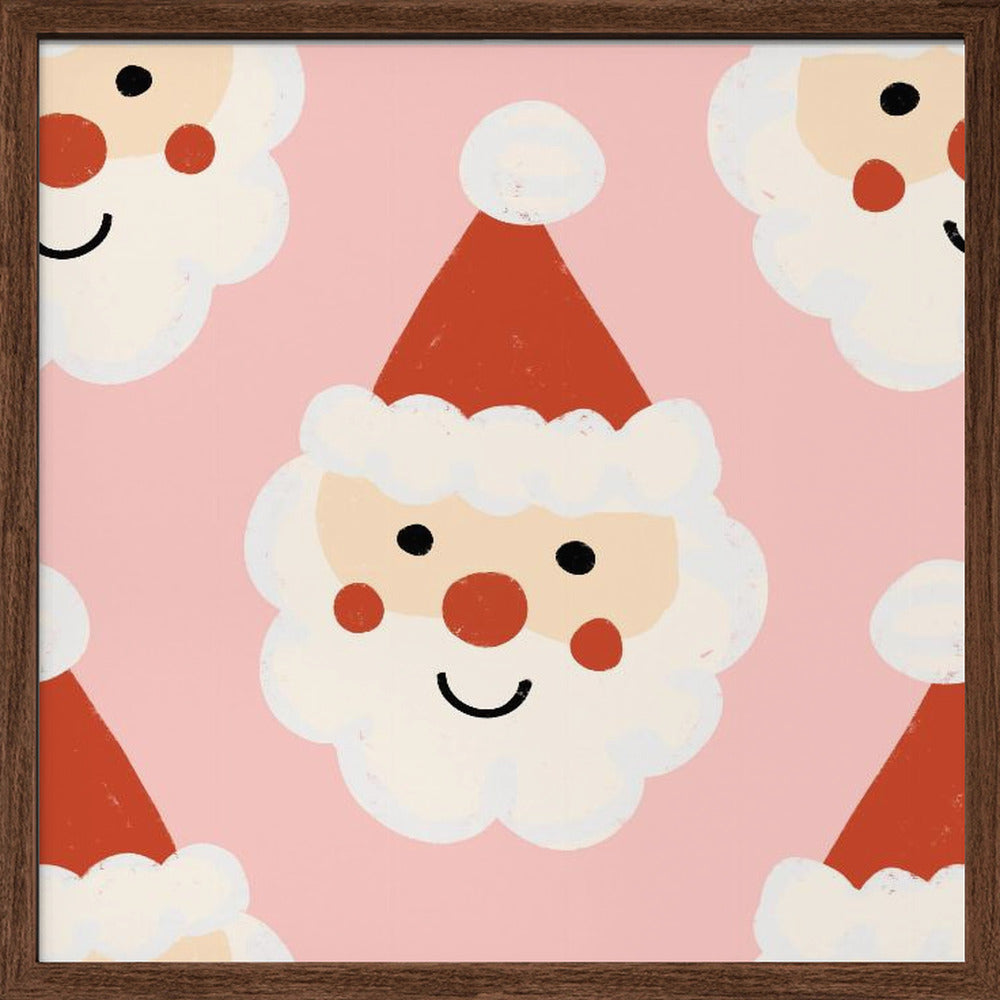 Santa Claus Retro Bold Pink Poster