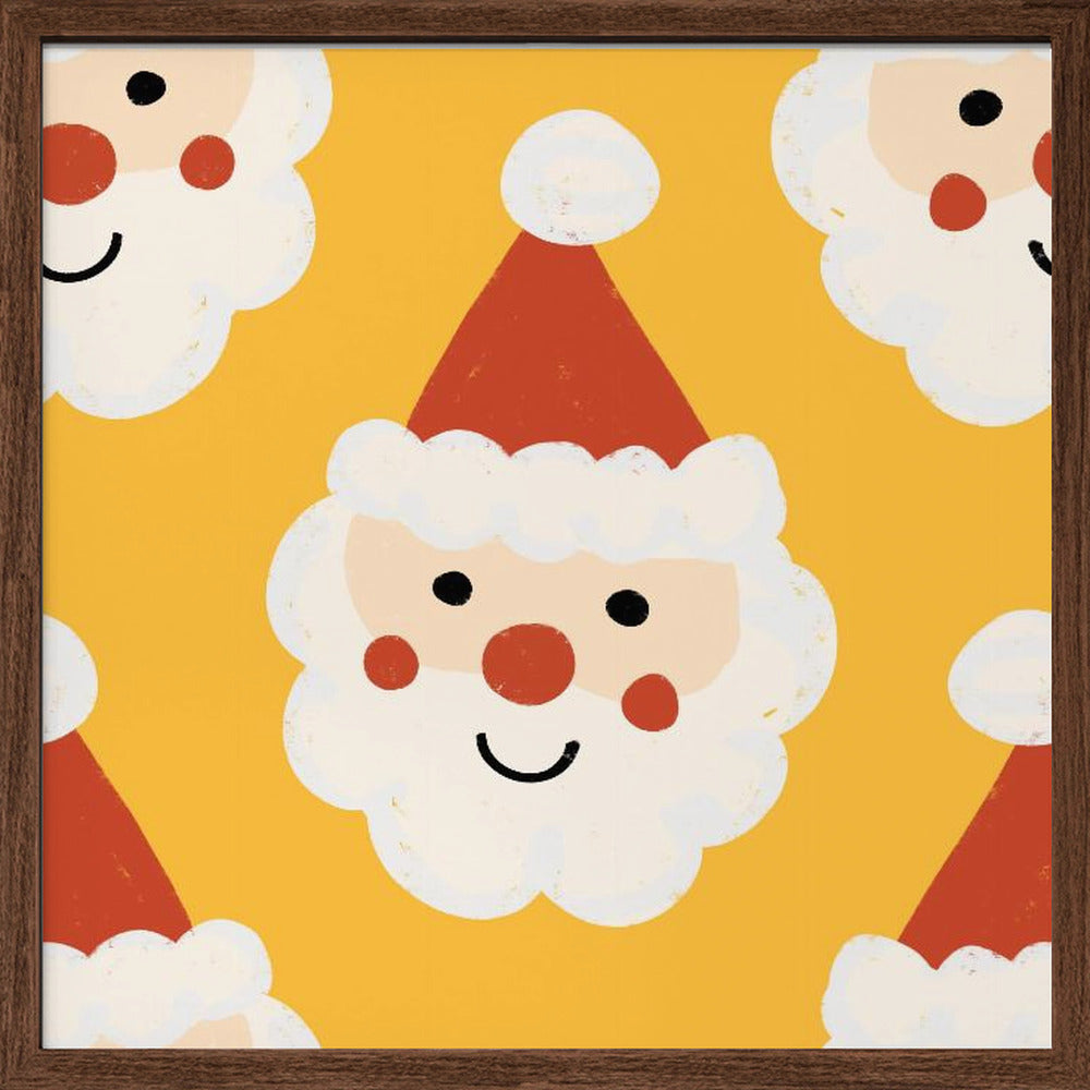 Santa Claus Retro Bold Yellow Poster