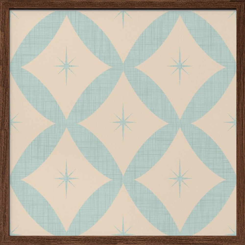 Atomic Star   Mid Century Starburst Baby Blue Poster