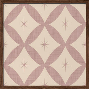 Atomic Star   Mid Century Starburst Mauve Poster