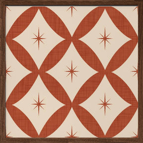 Atomic Star   Mid Century Starburst Rust Red Poster