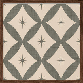 Atomic Star   Mid Century Starburst Taupe Poster