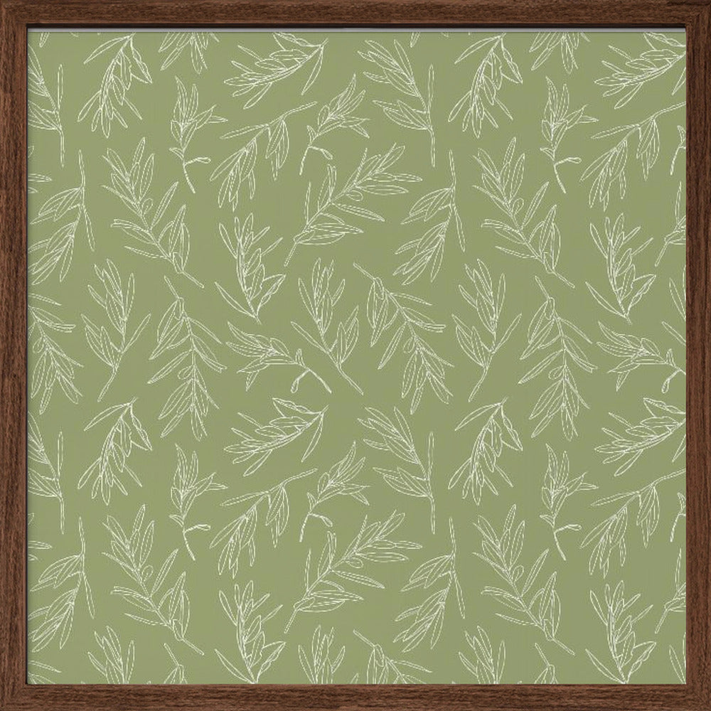 Olive Leaves Pattern Poster