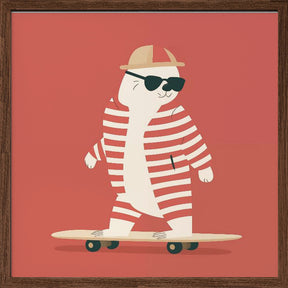 Skateboard Bear Poster