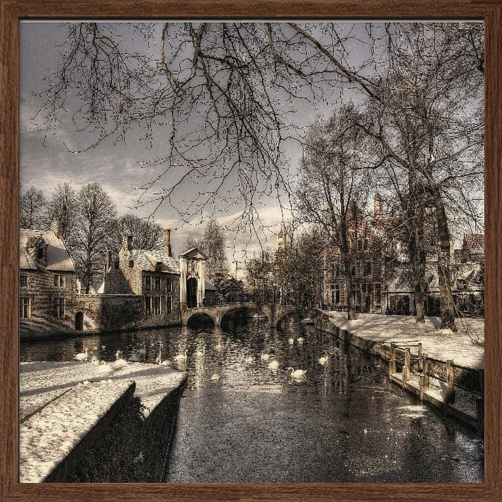 Bruges in Christmas dress Poster