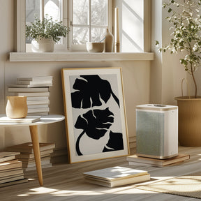 Monstera Black Poster