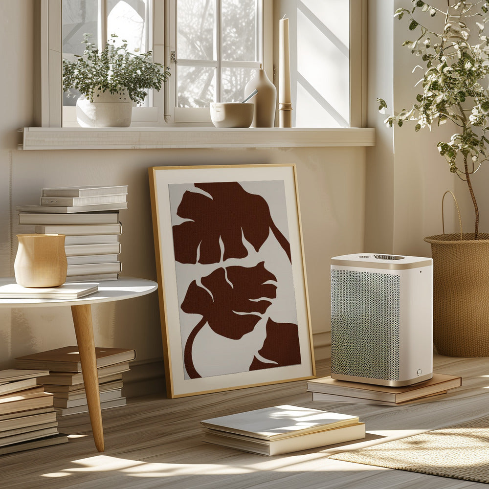 Monstera Canvas Brown Poster