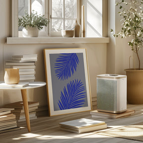 PALM LEAF 02 SOFT GRAY Poster