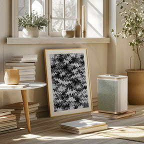 Black And White Zig Zag Pattern Poster