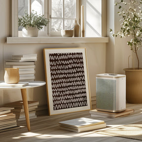 Beige ZigZag on Rusty Color Pattern Poster