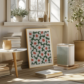 Cute Beige Flower Pattern Poster