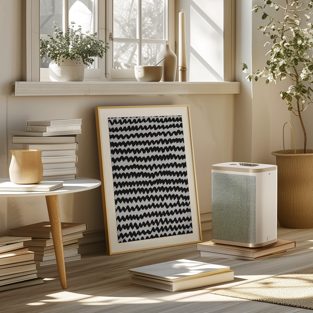 Simple Black ZigZag Pattern Poster