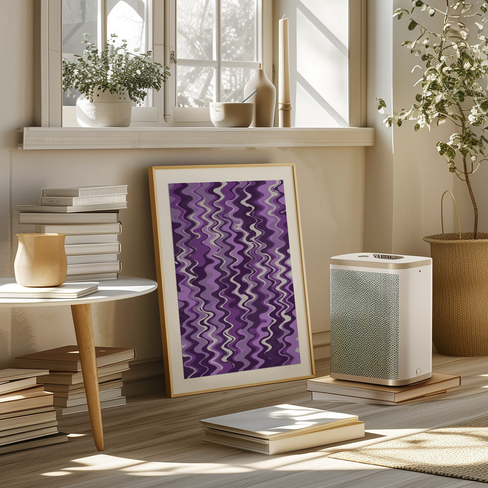 Purple Wavey Pattern Poster