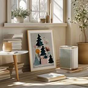 Cute Pine Tree Composition Poster