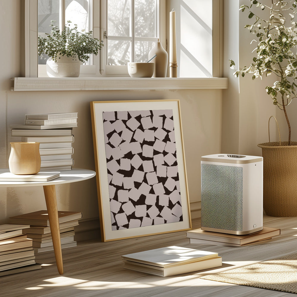 Beige Cubes Pattern Poster