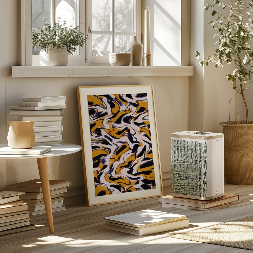 Liquid Yellow Pattern Poster