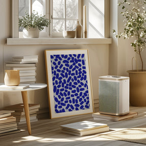 Blue Brush Strokes Pattern Poster