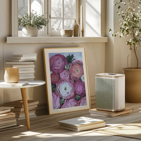 Arleth ranunculus bouquet in cold pink Poster