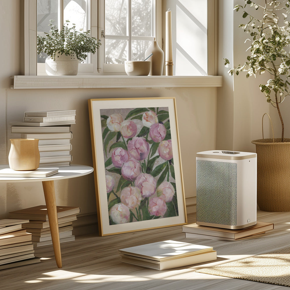 Valenty painterly peonies Poster