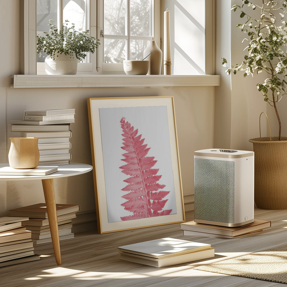 Pink fern leaf Poster