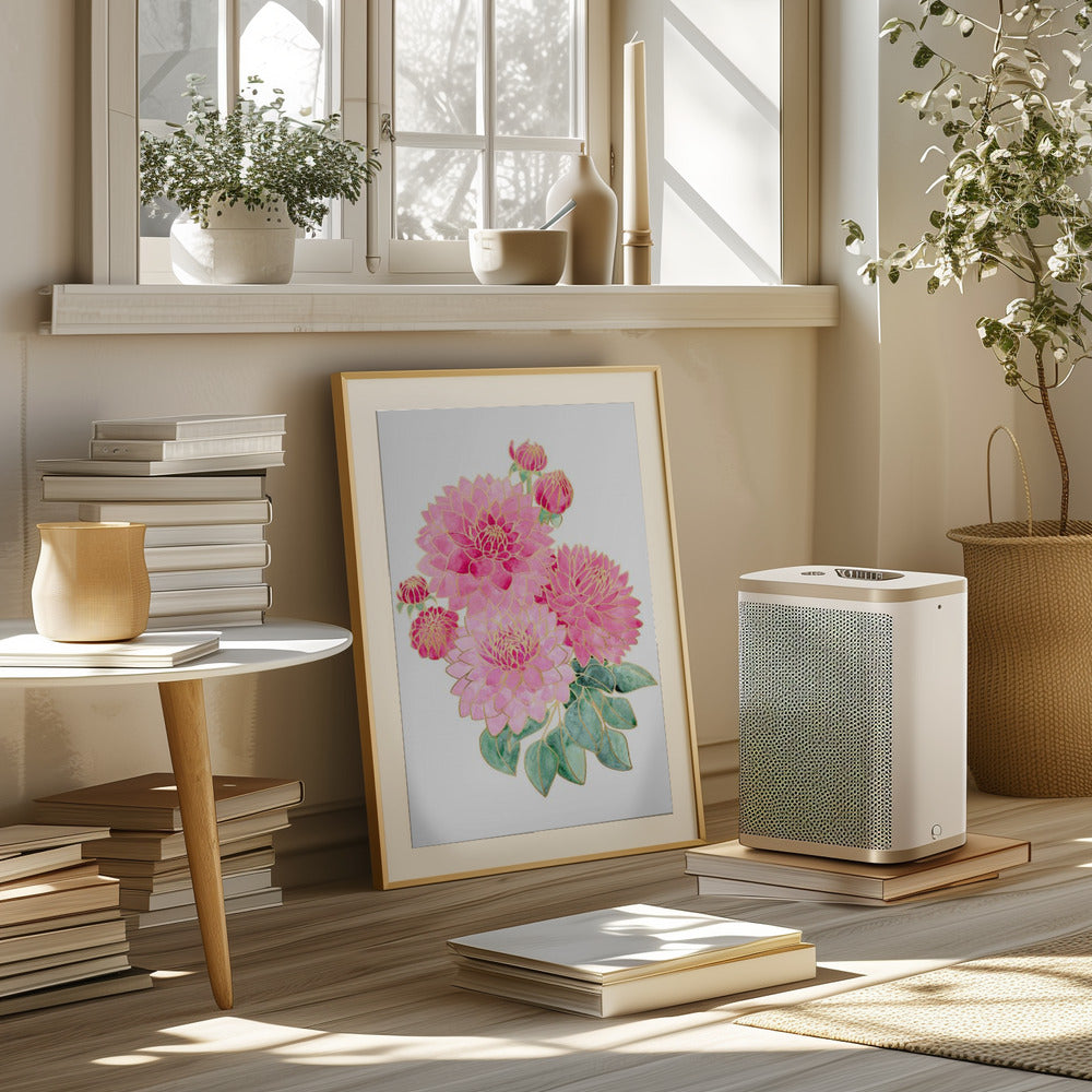 Pacey pink watercolor bouquet Poster