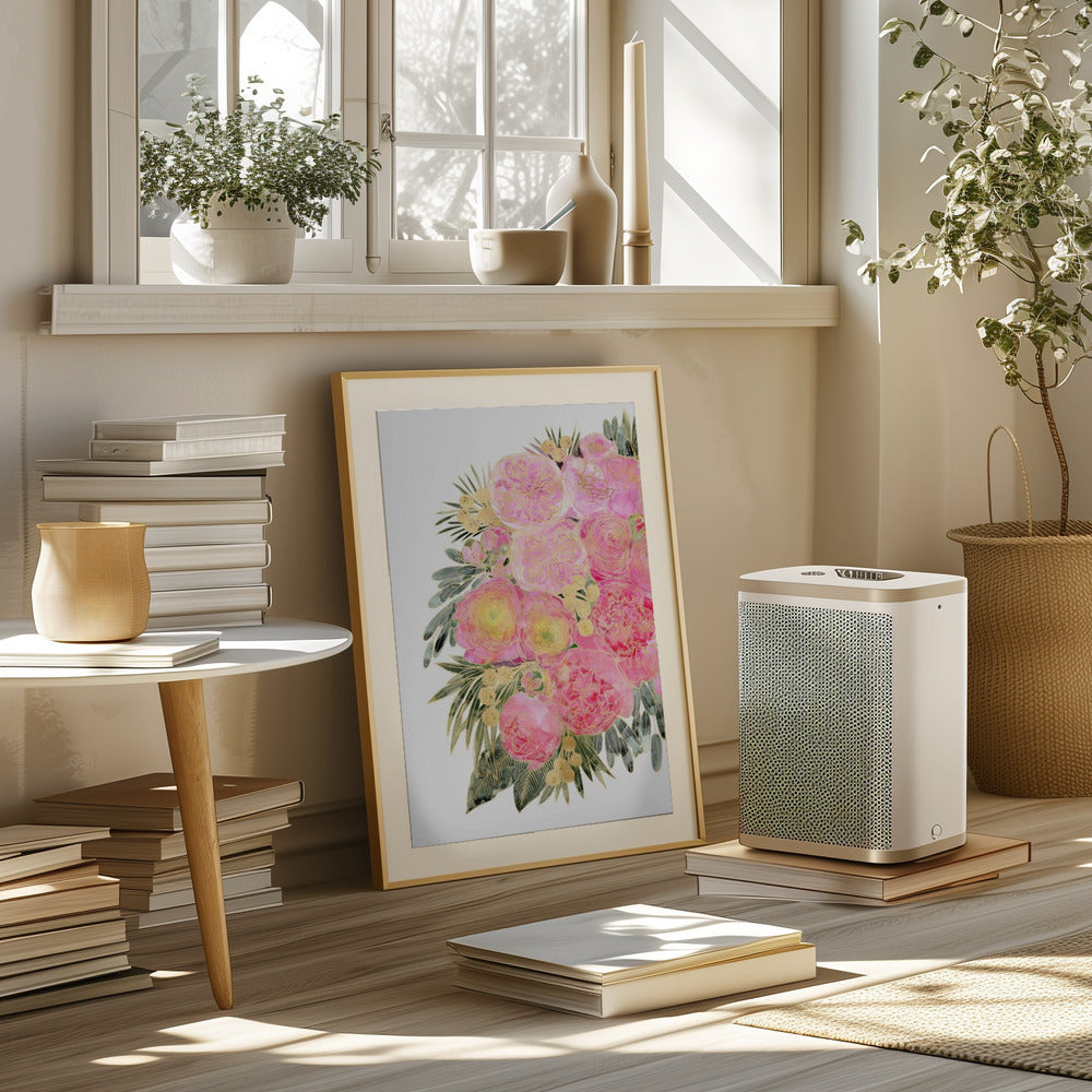 Rekha floral art in light pink watercolor Poster