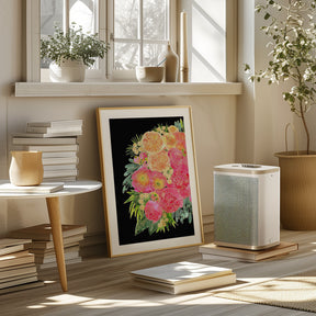 Rekha floral art in bright watercolor Poster