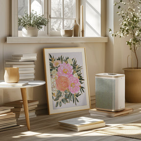 Nanette floral art in pastels Poster