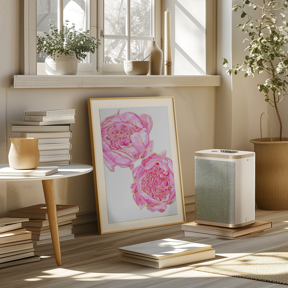 Sally's peonies Poster