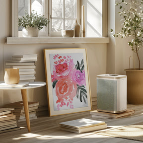 Maeko loose watercolor florals I Poster