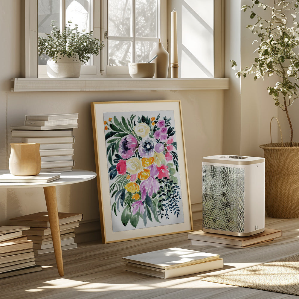 Urja loose floral watercolor bouquet Poster