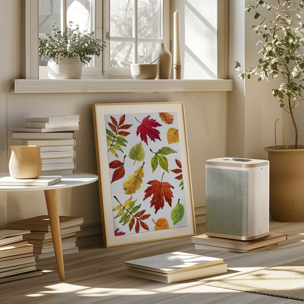 Painterly fall leaves Poster