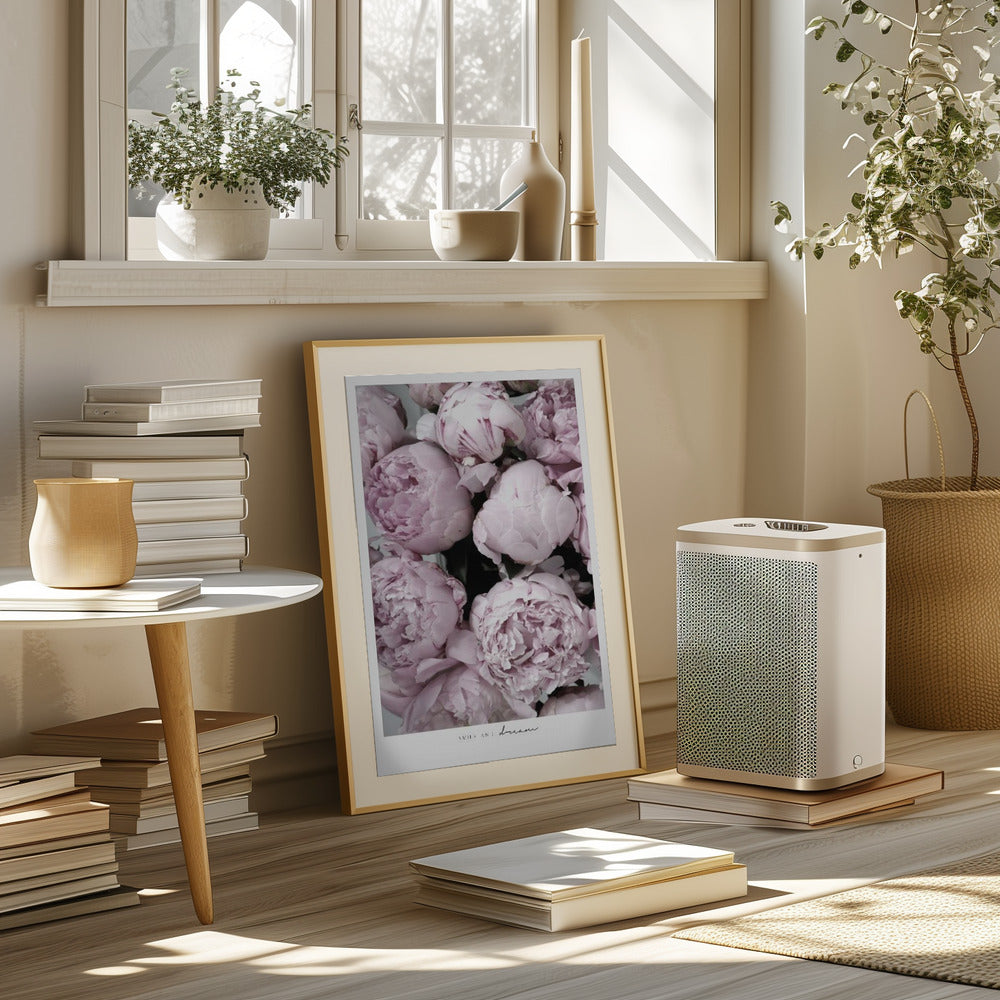 Smile and dream peonies Poster