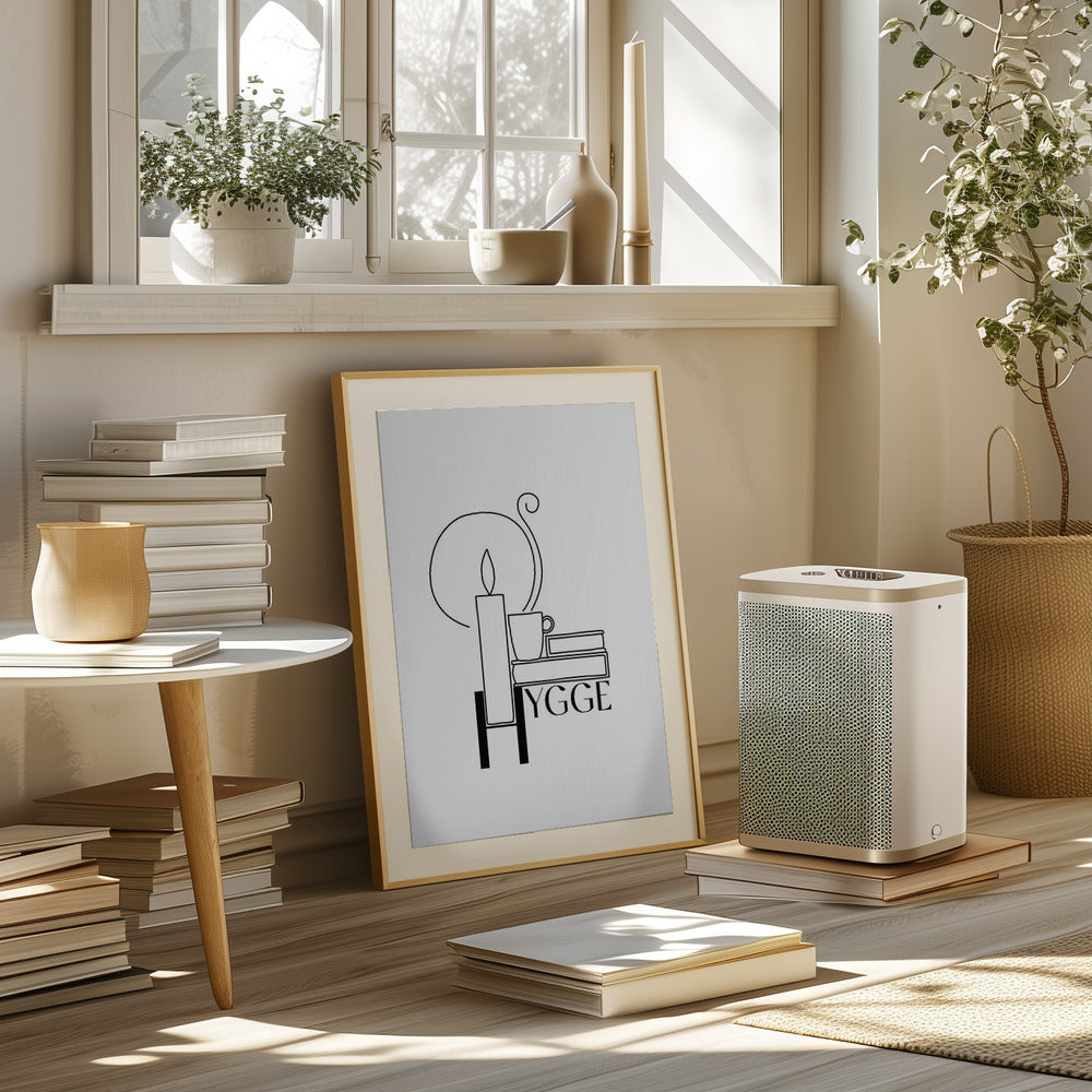 Hygge line art illustration Poster