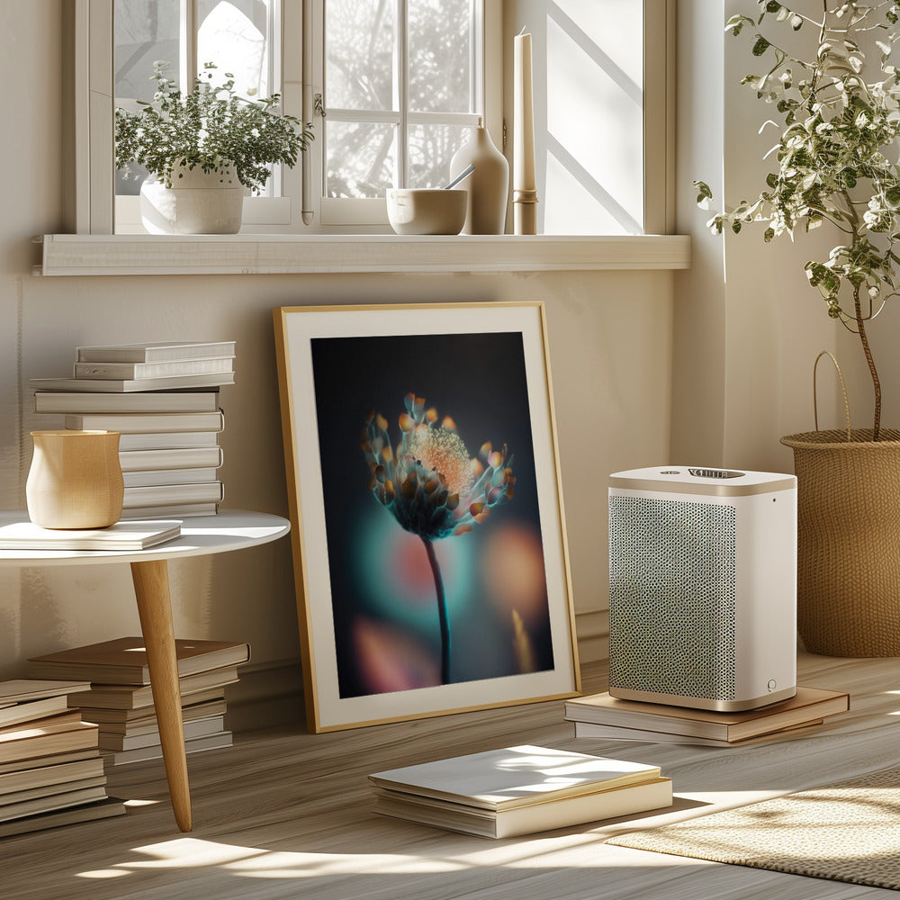 Colorful Glowing Flower Poster