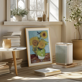 Vase With Three Sunflowers Poster