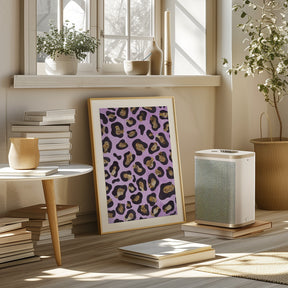 Gold leopard print pink Poster