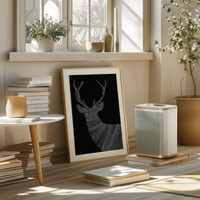 Stag Black Poster