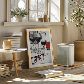 Still Life With Red Glasses Poster