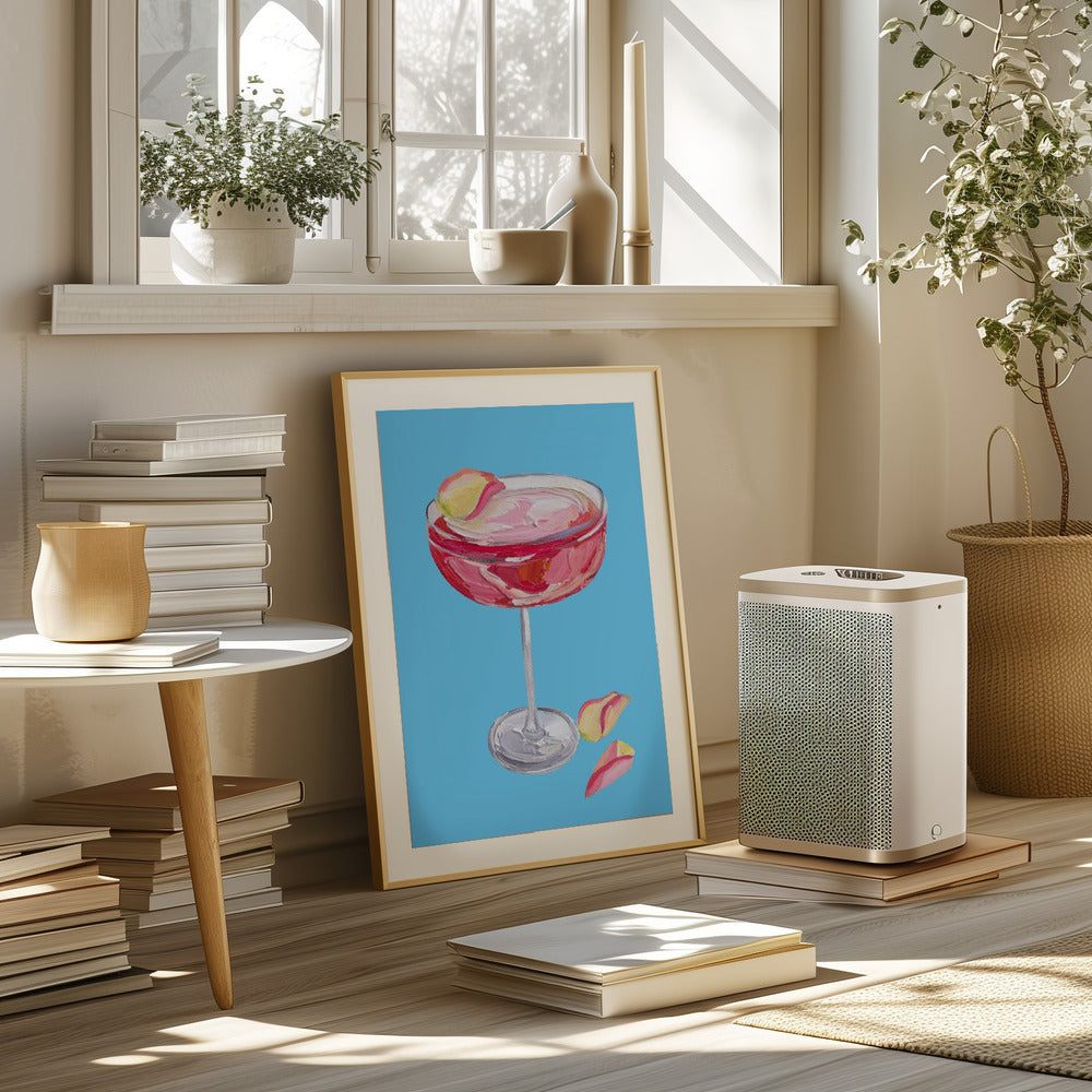 Sparkling Rose Gin Cocktail Poster