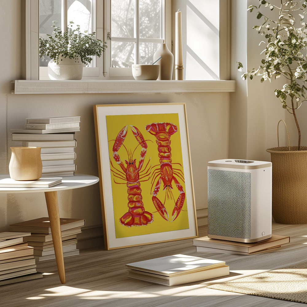 Langoustines On Yellow Poster