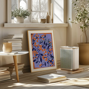 Blue And Orange Berries Poster