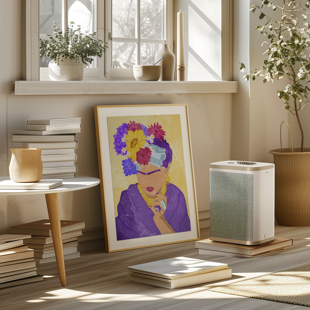 Frida and flowers Poster